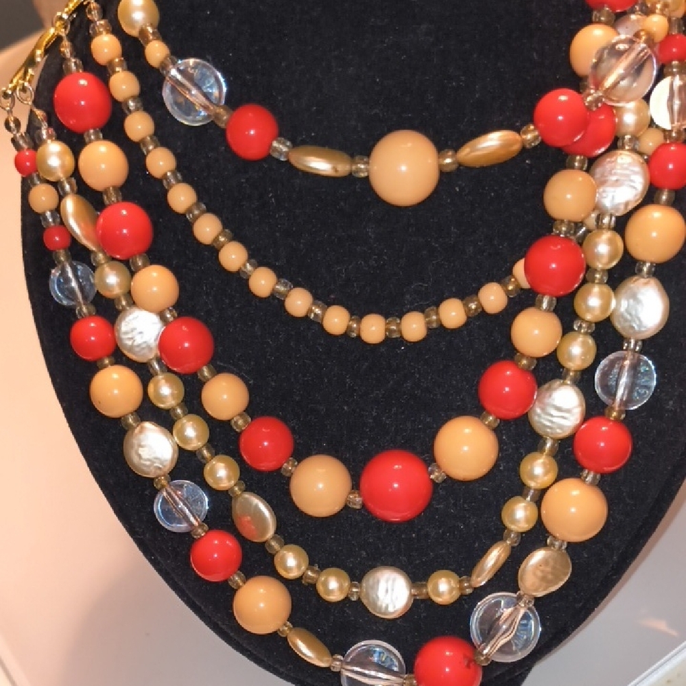 Elegant Multi-Strand Beaded Necklace